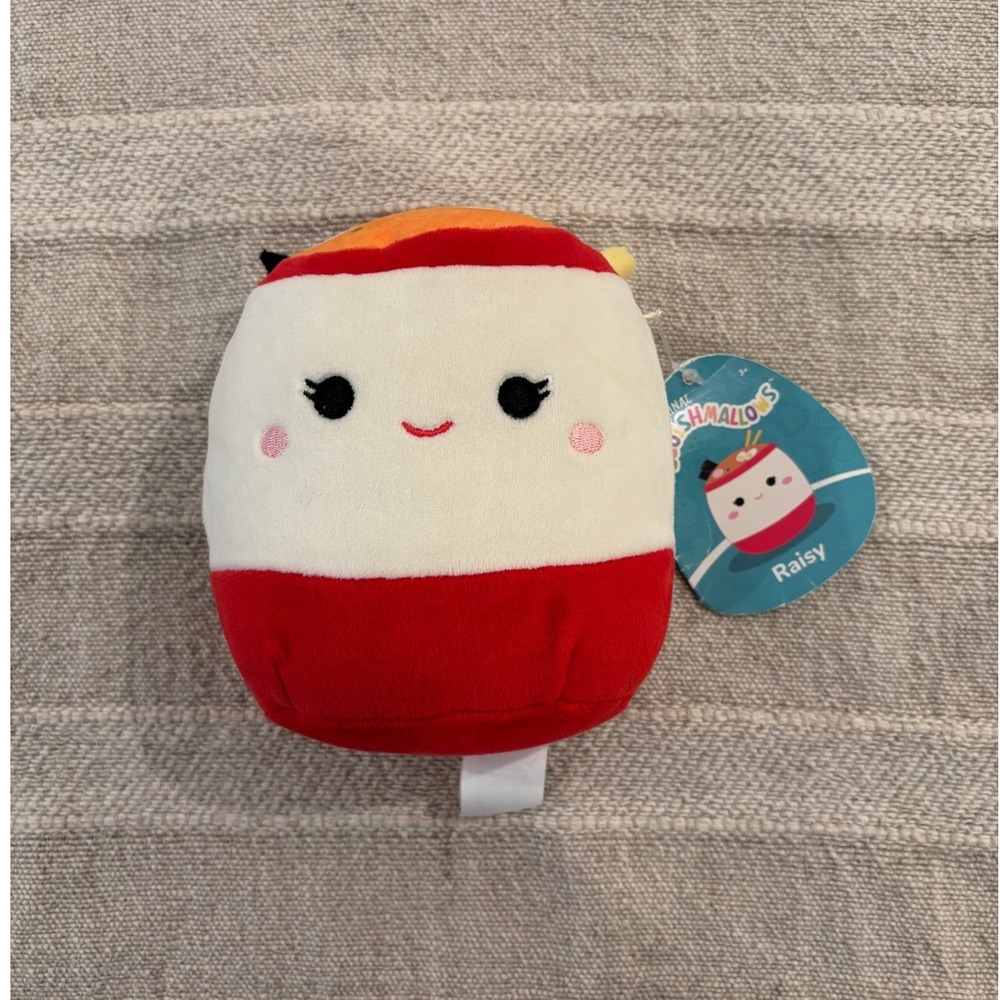 Squishmallows 5" Raisy the‎ Ramen Bowl Plush NWT Food Squad Kellytoy Kawaii